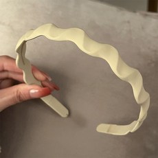 MOLIVENY 磨砂防滑帶齒髮箍 簡約碎髮整理頭飾, 1個, 米黃