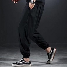 남성 여름 조거팬츠 스판 밴딩 츄리닝 바지 - 얇고 편안한