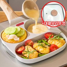 휘케이 인덕션 멀티 계란 후라이팬 + 뚜껑 세트, 19cm, 1개