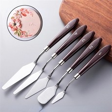不銹鋼蛋糕抹刀套裝 奶油刮刀烘焙裝飾工具, 1個, 5Pcs/Set