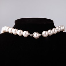 시후주얼리 8mm 10mm 12mm 화이트 진주 목걸이 40cm 45cm EA644N