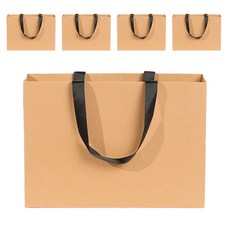 VITALO 튼튼하고 깔끔한 고급 선물 쇼핑백 가로형 5P, 1세트, VTL_브라운 대(5P)