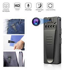 HD 1080P 미니 카메라 휴대용 미니 카메라 led 클립 휴대용 비디오 레코더, 검정, 1개