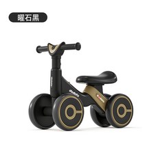 DIU 兒童平衡車無腳踏1-3歲寶寶滑行車小孩滑步車嬰兒學步溜溜車四輪, 1個, 1cm, 曜石黑+音樂燈光+靜音耐磨輪:如圖