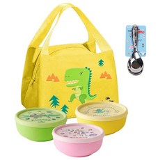 KOM 童書聯名 兒童隔熱碗 雙層隔熱不燙手 (顏色款式隨機) 食品級PP 耐溫-..., 青菜鱷魚*1 + 水果牛*1 + Guji Guji*1, 1組