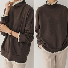 ㅣ제우스ㅣ투웨이 프릴 골지 맨투맨 211C073S 빅사이즈 여성