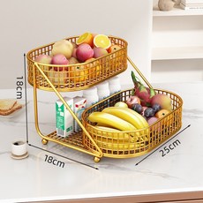 多層置物架 輕奢風居家餐桌收納架, 節節高文藝金二層,無規格, 1個