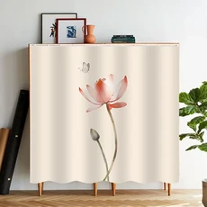 노렌 일본 벚꽃 연꽃 리넨 도어 커튼 스크린 레스토랑 주방 파티션 룸 입구 걸이식 반커튼