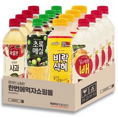 [한번에먹자] 500ml 음료수 혼합세트 / 비락식혜 + 아침에사과 + 초록매실 + 갈아만든배 / 각4개씩, 16개