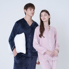 애니바디 공용 밍크 극세사 스판 9부 파자마-V넥 ANJS24N64_쇼핑점