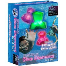 어둠 속의 글로우 스타럭스 풀 파티 업 풀 게임 세트 수영 팔찌 라이트 다이빙젬, Diamond Pool Set