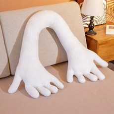 손가락 긴팔 쿠션 베개 모양 봉제 죽부필로우 손모양 차박, 80cm, 타이디 플러프-화이트
