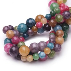 Chicager 주얼리 제작용 천연 보석 비즈 6mm 블루 토르말린 광택 매끄러운 라운드 원석 비즈 팔찌 목걸이용 38.1cm(15인치) 244212