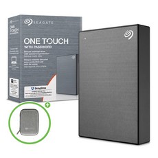 씨게이트 One Touch HDD 데이터복구 외장하드+파우치+암호화 기능+USB케이블, 스페이스그레이, 4TB