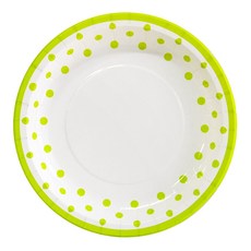 파티쇼 NEW 라인 도트 접시 6개입 생일 파티 셀프 홈파티 테이블 장식 피크닉 소품, 23cm, 라임
