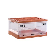 투명 장난감 정리함 박스 블럭 보관함 레고 듀플로 정리박스 토이박스, 오렌지, 1개