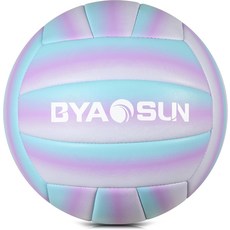 실내 야외 비치용 BYAOSUN 소프트 공식 배구 초보자를 위한 5사이즈 트레이닝, Blue White Purple, 1개