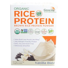 Growing NATURALS 大米蛋白粉 香草味, Vanilla Blast, 12入, 1盒