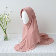 히잡 스카프 여성용 즉석 쉬폰 터번 아랍 머리띠 키마르 이슬람 헤드랩 숄 라마단 Eid 플레인 원피스 무슬림 아미라