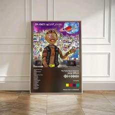 포스터 아트 커버 노래 음악 랩 벽 방수 종이 스티커 거실 홈 장식, 1. Black1