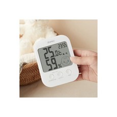 디지털 온습도계 O 430 화이트 한글 표기 유아 탁상형 스탠드형 자석 출산 선물 드레텍, 1개