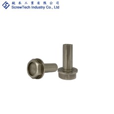 【銳禾】工廠直營 M6x20 六角頭凸緣 無孔 機械牙 洗白 100入 特殊螺絲, 1個