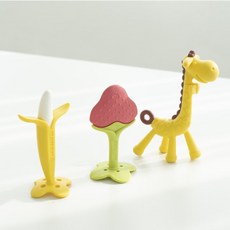 앙쥬 바나나 기린 치발기 세트 아기 국민 실리콘 손목치발기 구강기 이앓이 신생아선물, 왕바나나, 1개
