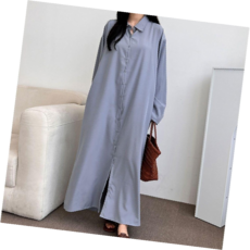 셔츠형원피스 베이직 디자인 스타일리시 캐주얼 룩 여름 휴양지 여행용 코튼 소재 핏감 좋은 여성 의류