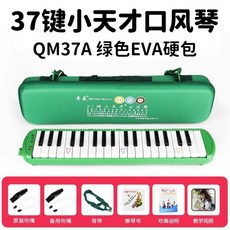口風琴 37鍵/32鍵 吹管樂器 初學者/專業演奏適用, 鍵綠色小天才EVA輕型硬盒+備用管+教材, 1個