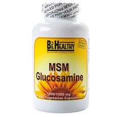 Be Healthy MSM 氨基葡萄糖 1500/1500mg 素食膠囊, 200顆, 1罐