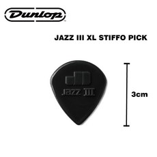 DUNLOP JAZZ III JP 系列 PICK 彈片 簽名 Andy 防滑 XL 鱷魚 犀牛 愛心 FLOW, 1個, XL JazzIII -黑 STIFFO