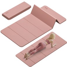 요가매트 접이식 미끄럼방지 TPE 80cm 와이드 휴대용 운동매트, 1개, 핑크 1개, 핑크