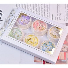 日系棉花糖金箔粉 美甲凝膠光撩專用亮片, 1個, 六色套組