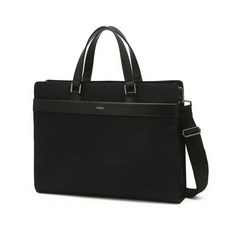 헤지스>> 블랙 로고프린트 가죽 서류가방(WUBA5E356BK)