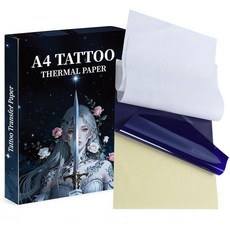 TATOPRT 타투 트랜스퍼 페이퍼 100장 A4 사이즈 열 임시 스텐실 용지 키트 용품, TATOPRT 타투 트랜스퍼 페이퍼 100장 A4 사이