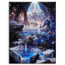 Diyee 보석십자수 캔버스형 취미 DIY세트 30x40cm, C1003 신비의 계곡, 1세트