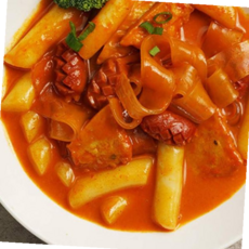 밀떡 로제매콤한맛 사계절떡볶이 밀키트2인분_떡-어묵- 분말소스- 넓은 당면+비엔나소시지 포함 edd*9680fd, 로제매콤한맛-밀떡