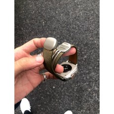 울트라3 S11 가죽 스트랩 자석 겨울 호환 마그네틱 밴드 시계줄, S1 S2 S3 38mm, 아미그린 실버