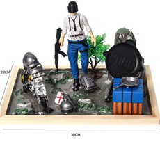 臺灣熱銷 新款微景觀 兒童手工diy材料包製作滴膠沙盤小夜燈場景男女孩玩具, 激戰荒野【20*30大框 帶燈 帶滴膠】, 1個