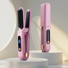RichMagic 2 in 1 무선 휴대용 빗 고데기 /매직기 대용량 배터리 어디든지 사용 가능, 핑크