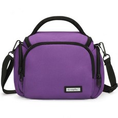 G-raphy 카메라 가방 케이스 핑크 작은 사진 DSLR SLR 미러리스 제거 스트랩 포함, Purple