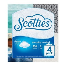 [ 704631 ] 스코티스 매일 편안함 페이셜 티슈 박스당 티슈 64개 4팩, Scotties Everyday Comfort 페이셜