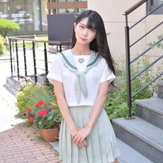 교복몰 (대여) 반팔 깨끗한 그리니치 일본여고생 세라