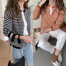 (1+1) 條紋針織開衫 Grendangara CD