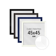 하비스 보석십자수 액자 프레임 슬림 우드 45x45cm, 슬림 우드 화이트, 1개