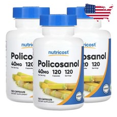 뉴트리코스트 미국 폴리코사놀 40 mg 캡슐 120정 Policosanol 3병