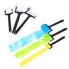 디엠몰 미술 스펀지 롤러 페인팅 브러쉬 3종세트, 3세트