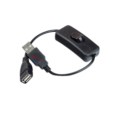 USB開關線 帶USB母頭 一鍵開關 檯燈風扇電源控制線, 黑, 1個, 30cm