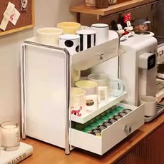 싱크대위수납장 주방 수납장 정리대 철제 싱크대위 수납, 서랍이 있는 화장품 보관함
