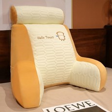 빈백 요추 지지대 분리형 세탁 가능 쿠션 학생 기숙사 침대 등받이, [02] 60x50cm, 05 Colour 02